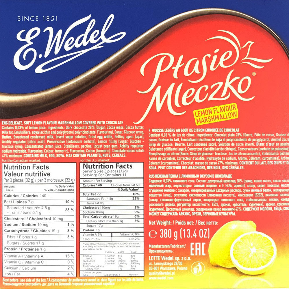 Wedel - Polish Bird's Milk - Lemon Marshmallow and Chocolate Candy
