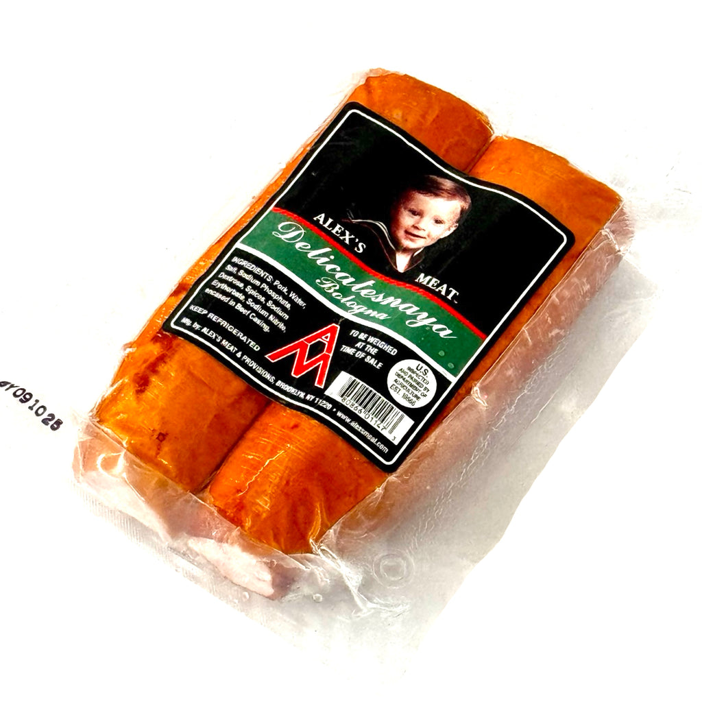 stokke meats adolph Alex’s Meat – Delicate Bologna, 2 Chunks, 1 lb